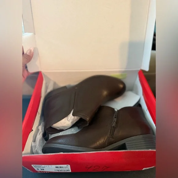 Sun & Stone Cadee Womens Faux Leather Zipper Ankle Boots Brown size 8 NEW IN BOX - Picture 6 of 8